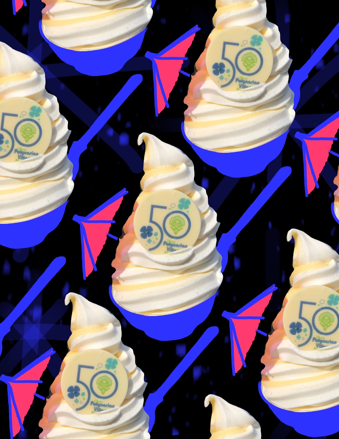 pattern of Dole Whip ice cream