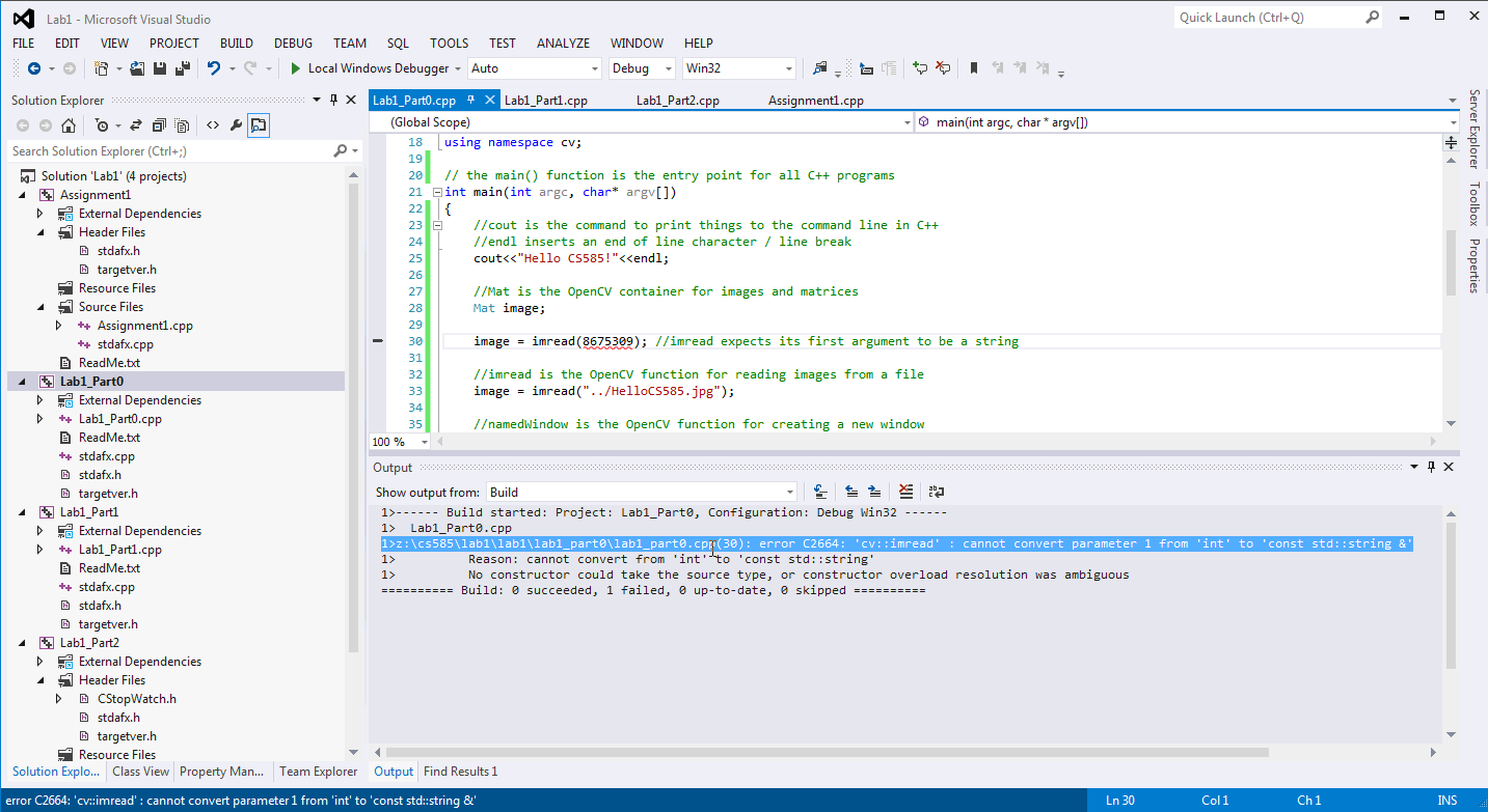 CS585 : Getting Started with Visual Studio Tutorial: Diane H. Theriault
