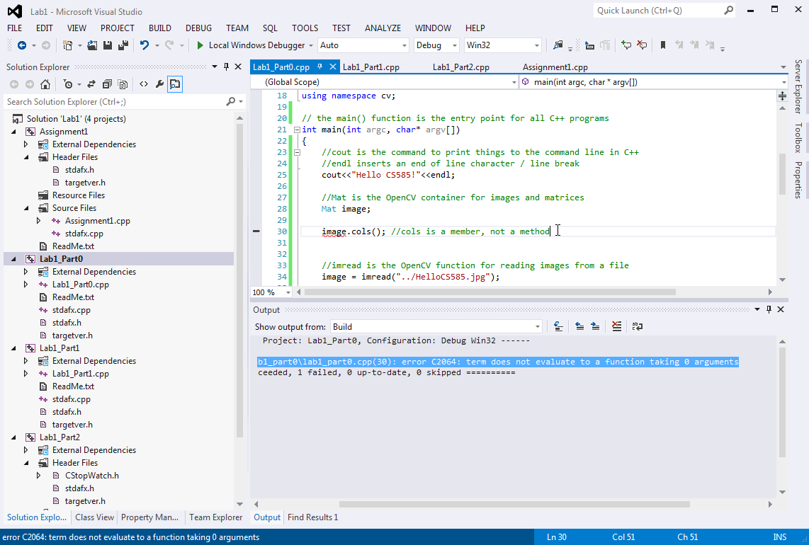 CS585 : Getting Started with Visual Studio Tutorial: Diane H. Theriault