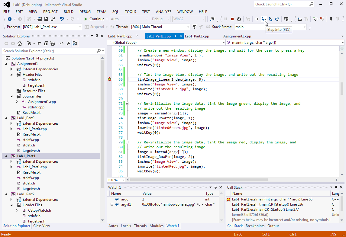 CS585 : Getting Started with Visual Studio Tutorial: Diane H