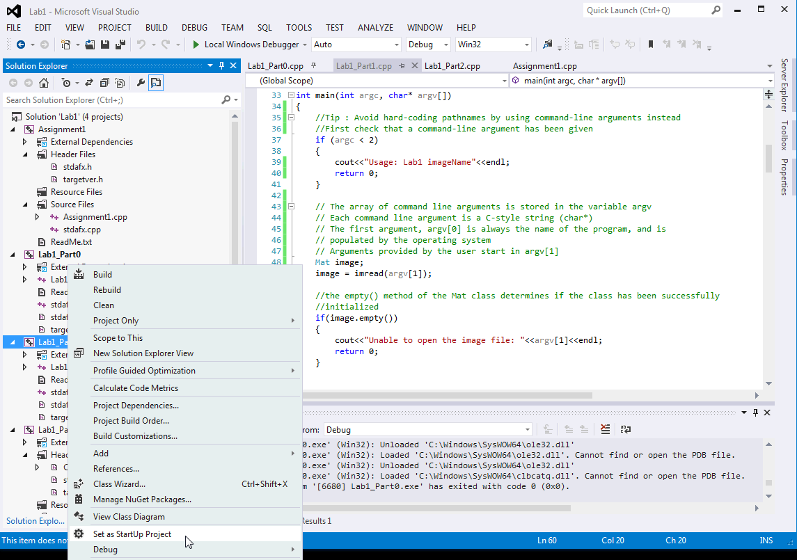 CS585 : Getting Started with Visual Studio Tutorial: Diane H
