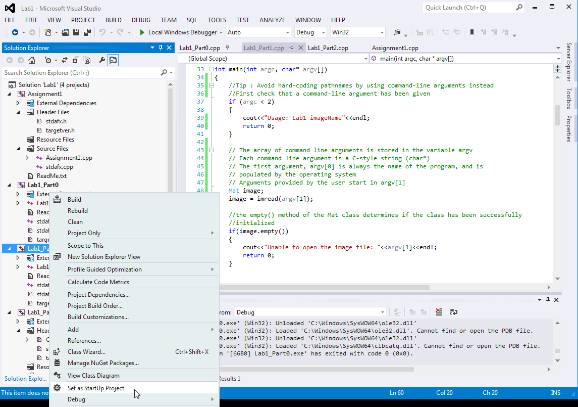 CS585 : Getting Started with Visual Studio Tutorial: Diane H. Theriault