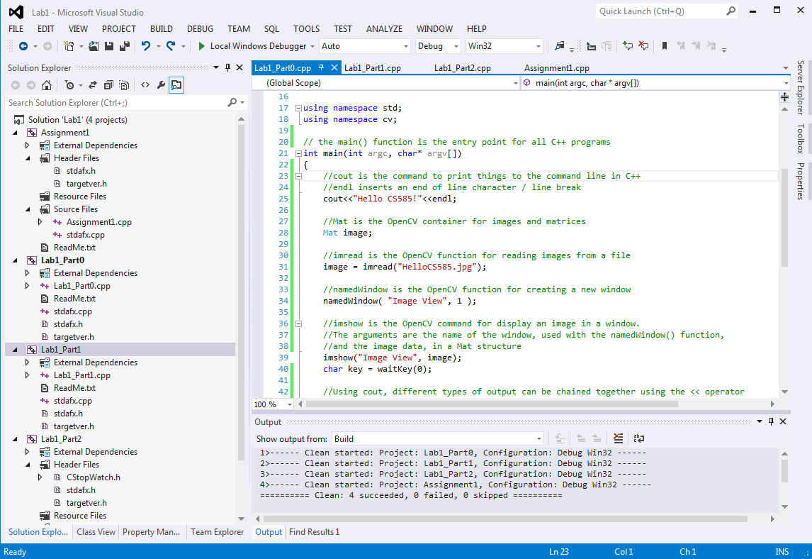 CS585 : Getting Started with Visual Studio Tutorial: Diane H