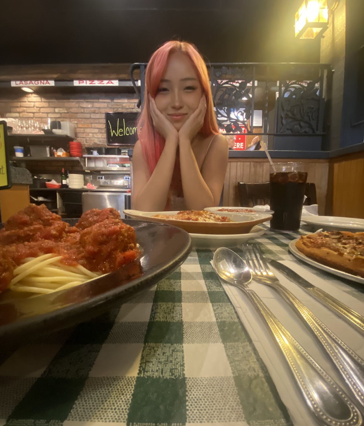 table of italian pasta