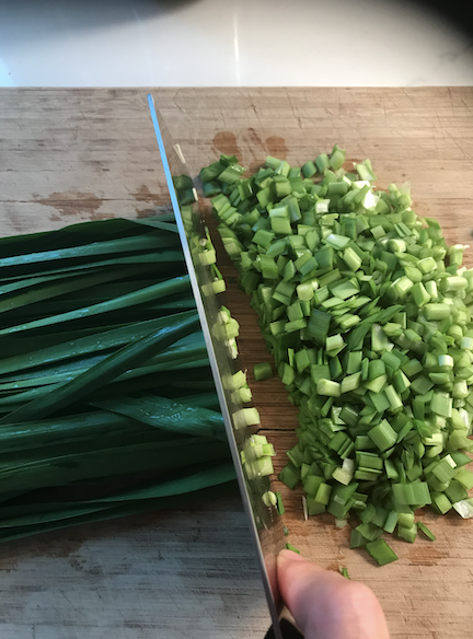 chopping chives