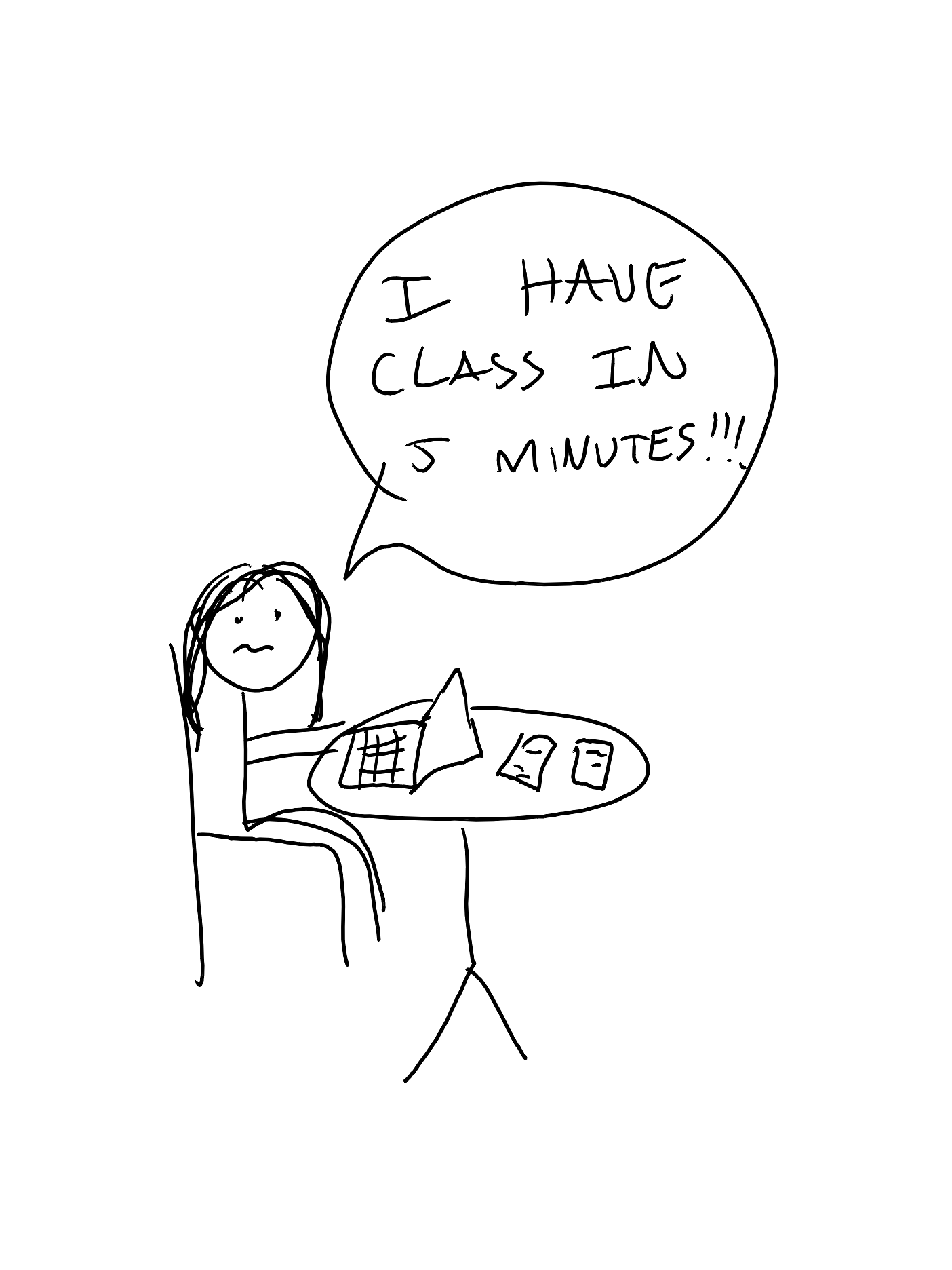 Stressed out student doing homework