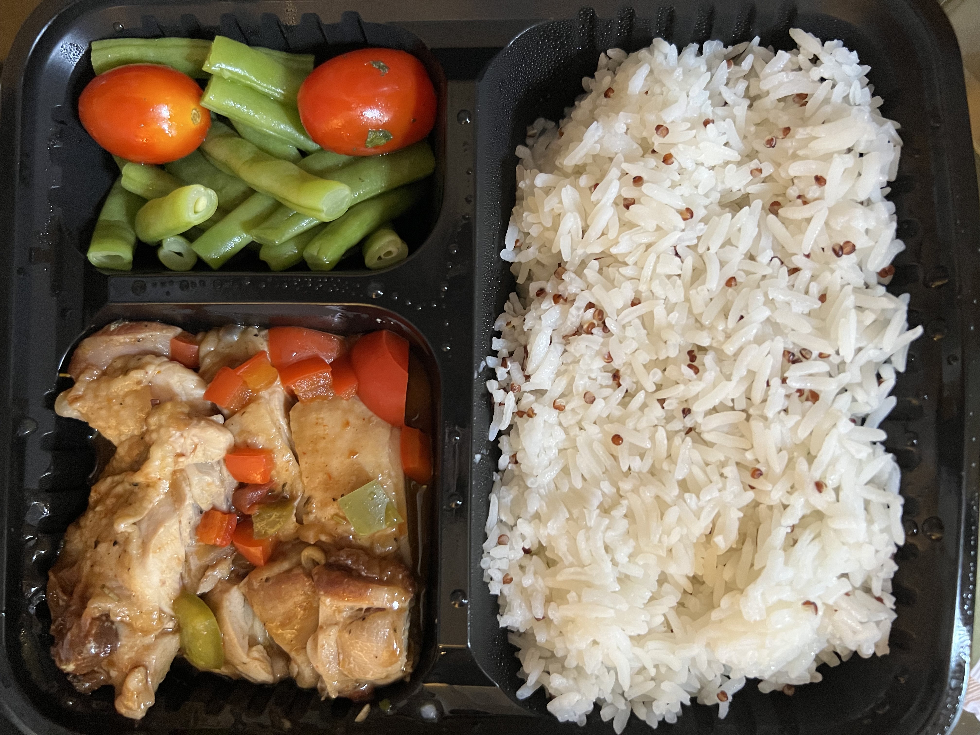 Chicken, vegetables, and rice