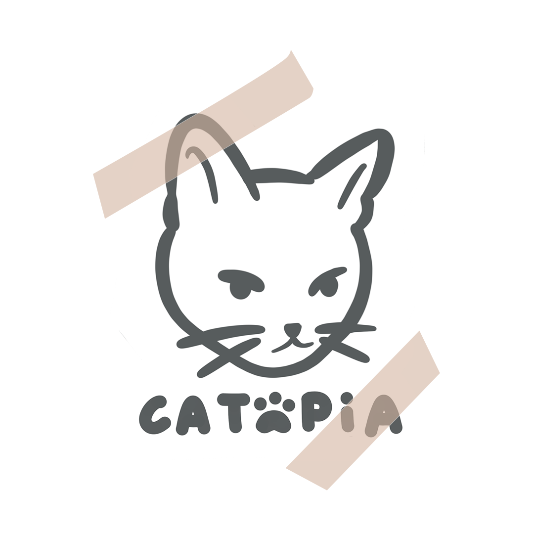 the logo of the website catopia as a floating sticker