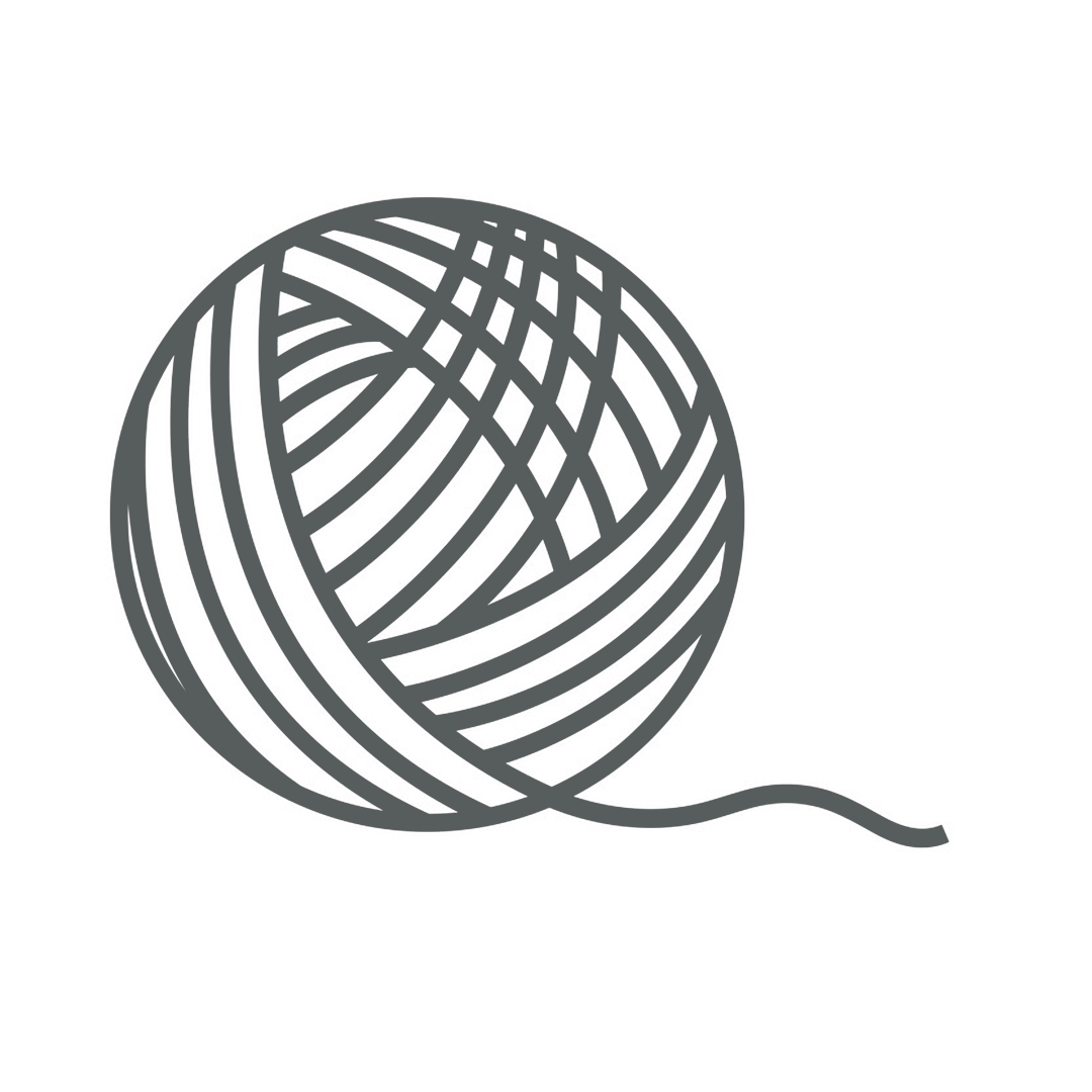 line art of a wool ball