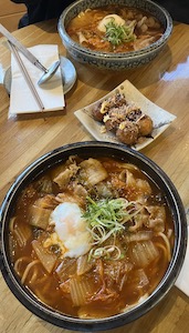 Kimchi Udon and Takoyaki